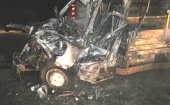 В массовой аварии на трассе Москва - Санкт-Петербург  сгорело три автомобиля